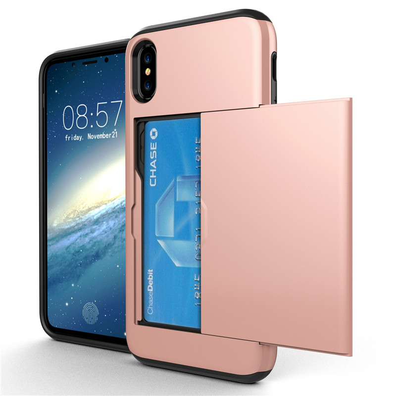 Portefeuille à armure pour téléphone portable, fente pour carte, protection arrière pour Iphone 11