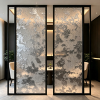 Panneau en résine PETG effet glace craquelée avec intercouche en feuille d'argent, panneau décoratif de séparation pour écran de hall d'hôtel