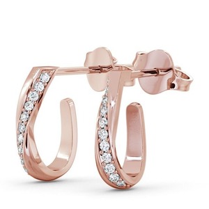 Pendientes de oro sólido de 14K 18K con certificado GIA IGI para mujer, joyería fina, Pave Lab Grown, aro de Diamante Blanco, oro rosa, venta al por mayor - Product Image 1