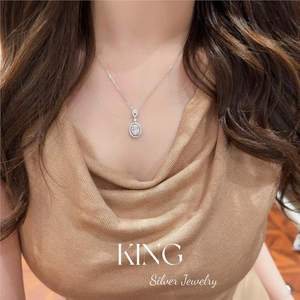 Collar con colgante de plata de ley S925 de King Silver Jewelry con piedra de circonita para mujer, para uso diario. - Product Image 4