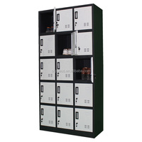 Casier de rangement en acier pour salle scolaire, armoire à livres pour étudiants avec 15 portes, serrure à clé, serrure à combinaison, étagères réglables, recyclable