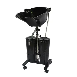 Hot Sale Wholesale Salon Furniture Hair Washing Cheap Portable Shampoo Backwash Mobile Sink Base Bowl Basin With 2 Tanks