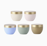 Pot en PP à paroi simple de 250 ml personnalisé en gros, grande capacité avec couvercle doré mat (pot rose mat et bleu mat)