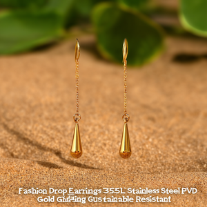 Pendientes de Moda, Acero Inoxidable 316L, Baño de Oro PVD, Sostenibles y Resistentes - Product Image 3