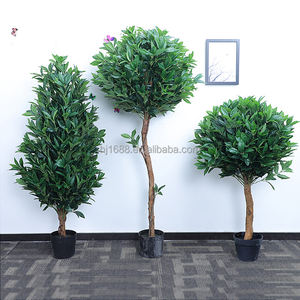 Planta bonsái Artificial de plástico en maceta para el hogar, Bola de topiario de hoja de Bahía de imitación, árbol de hoja, 75CM, venta al por mayor de fábrica - Product Image 6