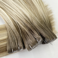 Nouvelles extensions capillaires à la mode, cheveux humains à cuticules intactes, invisibles, double épaisseur, avec bandes adhésives injectées
