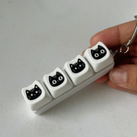 Porte-clés anti-stress personnalisé Chat Noir Capybara, jouet sensoriel pour clavier mécanique, gadget amusant pour bout des doigts compatible avec switch MX