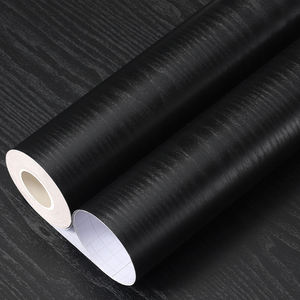 <strong>Black</strong> PVC Waterproof and Moisture-resistant <strong>Wallpaper</strong> Self-adhesive Wall Covering for Modern Living Room Office - Product Image 1