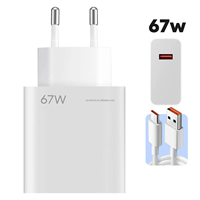 Chargeur USB d'origine 67W Adaptateur de téléphone à charge super rapide pour Xiaomi 67w Chargeur rapide avec câble USB Type C 6A