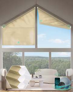 ستائر خلوية كهربائية بتصميم شبه منحرف مخصصة الحجم سريعة الإنتاج - Product Image 3