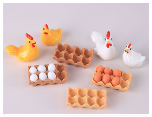 ของขวัญสำหรับเด็กของขวัญน่ารักแบบทำมือถาดเก็บ3D ขนาดเล็กถาดไก่ทำจากเรซิ่นของตกแต่งห้องครัวของเล่นสำหรับเด็กเล่นอาหาร - Product Image 6