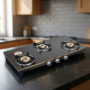 Stainless Steel 3 Burner Gas Stove Table Top Cooktop LPG Hob Compact <b>Kitchen</b> Stove Easy Installation High Efficiency - Product Image 6