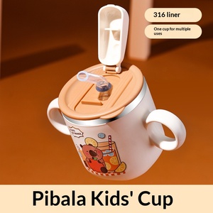 Vaso <span class=keywords><strong>Infantil</strong></span> <span class=keywords><strong>de</strong></span> Acero Inoxidable 316 con Tapa Antiderrames, Vaso para Bebés <span class=keywords><strong>de</strong></span> Jardín <span class=keywords><strong>de</strong></span> Infancia, Vaso para <span class=keywords><strong>Leche</strong></span> con Escala - Product Image 5