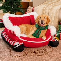 Nouveau Lit pour Chien en Mousse à Mémoire de Forme, Modèle Traîneau de Noël 2026, Moderne, Épais et Chaud pour l'Hiver, pour Animaux de Compagnie