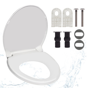 SS114 Coperchio WC Monoblocco Allungato a Chiusura Lenta in Polipropilene ad Alto Impatto <span class=keywords><strong>con</strong></span> Kit Completo di Installazione - Product Image 2