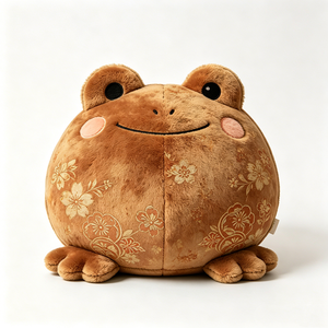 Peluche de rana marrón, peluche de rana redonda, almohada de peluche de rana gorda, juguete de peluche de rana suave para abrazar - Product Image 3