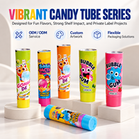 Tube d'emballage alimentaire laminé imprimé sur mesure en aluminium et plastique, conteneur souple avec bouchon à vis pour chewing-gum