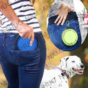 Tragbare zusammen klappbare Haustier Katze Hundefutter Faltbare Silikon hunde Reise Trinkschale Wasser und Futter Feeder Bowl - Product Image 6