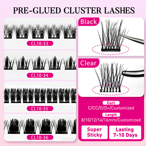 <span class=keywords><strong>ขนตา</strong></span>ปลอมอัดกลุ่มแบบวีแกนมีกาวในตัวแบบวีแกนกันน้ำได้ - Product Image 2