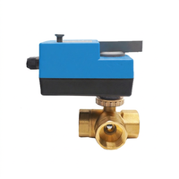 Vannes de régulation de débit d'eau froide et chaude Winvall 20s, actionneur électrique 24VDC/AC, vannes en laiton motorisées, vanne à bille 3 voies avec filetage BSP