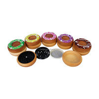 Lot de 6 moulinets à herbes en alliage de zinc en forme de donut, 4 pièces, accessoires pour fumeurs, pour magasin de tabac