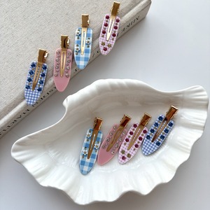 Barrettes à cheveux personnalisées en acétate, mignonnes, avec strass étincelants, sans pli, luxueuses, pour femmes, motif floral - Product Image 3