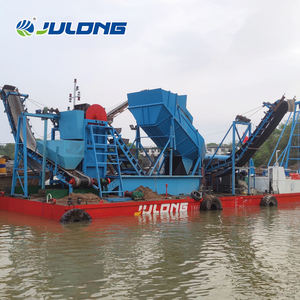เรือขุดทรายจูล่งแบบใช้โซ่ ความจุ 1200 ลบ.ม./ชม. ใช้เครื่องยนต์ดีเซล สำหรับขุดทรายในแม่น้ำและทะเลสาบ โครงสร้างลำเรือแบบถอดประกอบได้ - Product Image 4