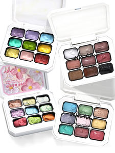 Set Gel Kuku 9 Warna Baru Tanpa Penghapus untuk Nail Art Gradien Watercolor, Pigmen Tinggi - Product Image 2