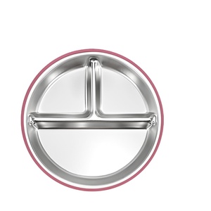 Assiette à dîner incassable en acier inoxydable pour enfants, ensemble de vaisselle manuel pour bébé, facile à nettoyer - Product Image 6