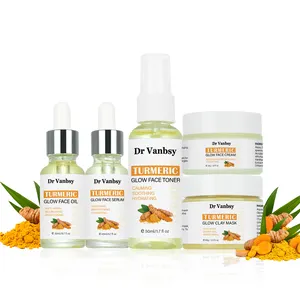 Vendita calda curcuma set cura della pelle etichetta privata oem maschera per il viso maschera di fabbrica naturale argilla curcuma profonda