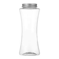 Bouteille en plastique transparente pour jus de 400 ml, 500 ml, 16 oz avec bouchon en aluminium, bouteilles rondes pour boissons froides avec autocollants personnalisés
