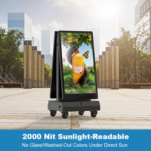 43 55 inç IP66 su geçirmez açık 2000Nits taşınabilir pil Powered dijital tabela Lcd dokunmatik ekran Poster Totem - Product Image 2