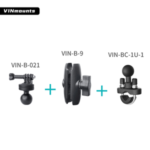 Soporte de cámara deportiva giratorio 360° VINmounts con doble abrazadera en U y adaptador para cámara de acción para bicicleta/ATV/motocicleta - Product Image 6