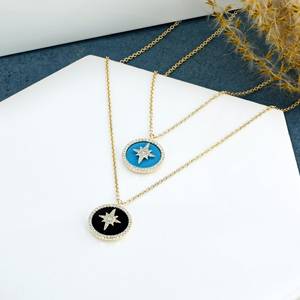 จี้สร้อยคอรูปดาวประดับเพชรทองคำ 18k: ประดับด้วยเทอร์ควอยซ์หรือออนิกซ์ - Product Image 4