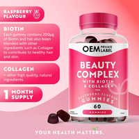 Gummies véganes à la biotine pour la croissance des cheveux, marque privée OEM ODM, force maximale, complément pour adultes, cheveux, peau, ongles, bonbons gélifiés, dosage
