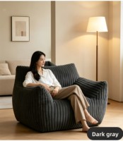 Fauteuil paresseux convertible moderne en velours imitation lapin, confortable, en mousse à mémoire de forme, pour chambre et balcon