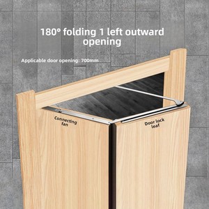 Set Completo di Accessori per Porte Pieghevoli, Design a 180 Gradi, Binario <span class=keywords><strong>Scorrevole</strong></span>, Stile Moderno e Minimalista per Camera da Letto - Product Image 4