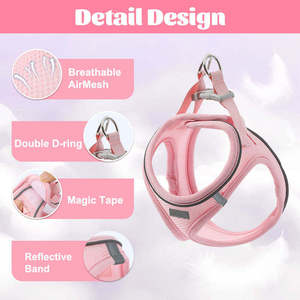 Neues Design Hundegeschirr und Leine Set, Weiches Mesh-Welpengeschirr ohne Ziehen für Kleine und Mittelgroße Hunde und Katzen - Product Image 4