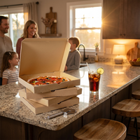 Boîte à pizza en carton ondulé durable, écologique, en matériaux recyclés, avec logo personnalisé, 7-18 pouces, vente en gros, pour chewing-gum, sushis, aliments pour animaux