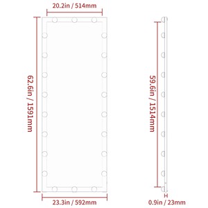 BEAUTME <span class=keywords><strong>Espejo</strong></span> de piso para dormitorio <span class=keywords><strong>con</strong></span> luces, 22 <span class=keywords><strong>bombillas</strong></span> LED Marco de aluminio <span class=keywords><strong>Espejo</strong></span> de <span class=keywords><strong>cuerpo</strong></span> completo grande <span class=keywords><strong>con</strong></span> luces Negro - Product Image 3