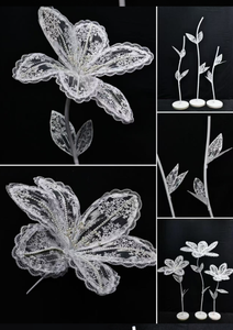 LANJO <b>White</b> <b>Lace</b> Flower Art Installation Elegant Vintage Modern Giant Floral Backdrop Decoration for Wedding Party Stage Indoor - Product Image 6