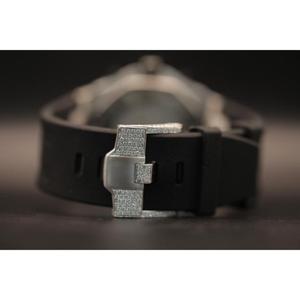 Montre pour homme de luxe, chronographe semi-serti de moissanite VVS, bracelet en caoutchouc noir, mouvement mécanique, cristal saphir, élégante - Product Image 3