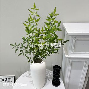 Planta Artificial de Nandina Domestica de 95cm, Color Verde Otoñal, de Plástico, para Decoración del Hogar y Hoteles, Secret Garden - Product Image 1