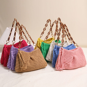 Nuova Borsa da <span class=keywords><strong>Spiaggia</strong></span> alla Moda per Signore, Borsa a Tracolla Intrecciata a Mano in Corda di Cotone con Cerniera, Bellissima Borsa a Tracolla da <span class=keywords><strong>Spiaggia</strong></span> 2026 - Product Image 6