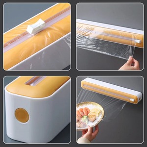 2 In 1 Food Film Dispenser Wrap Dispenser With Cutter <b>Storage</b> <b>Box</b> Aluminum Foil Stretch Film Cutter <b>Kitchen</b> Accessories - Product Image 6