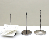 Support de reçus et de mémos pour restaurant et bureau, en acier inoxydable, avec broche à tickets et fourche à factures de bureau