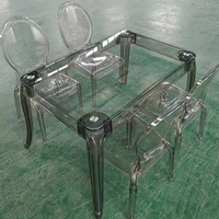 Eleganter Moderner Transparenter Klarer Acryl Langlebiger Kommerzieller Runder Tisch für Hotel-Möbel Outdoor-Dining Party-Events