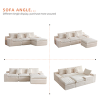 3-Sitzer L-förmiges Weißes Komprimiertes Sofa Modernes Luxus-Modulsofa Vakuum-Sektionalsofa mit Memory-Schaum Kompressionssofa