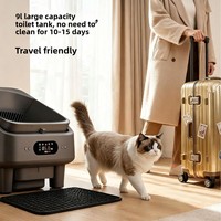 Bac à litière pour chat silencieux à ouverture par le haut de 72 L, bac à litière automatique autonettoyant pour plusieurs chats, toilette intelligente pour animaux de compagnie avec désodorisation, capteur de sécurité, WiFi, LED