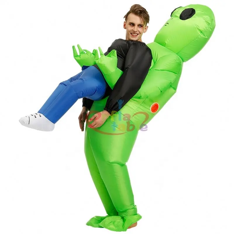 Wholesale Custom Cheap Party Paly Adt Inflatable Halloween Cosplay Green Alien Costume